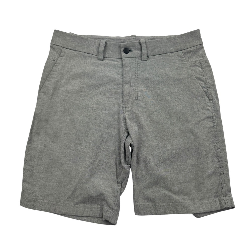 Lululemon Commission Short Mens 34 Gray Canvas Oxford Performance Classic-Fit